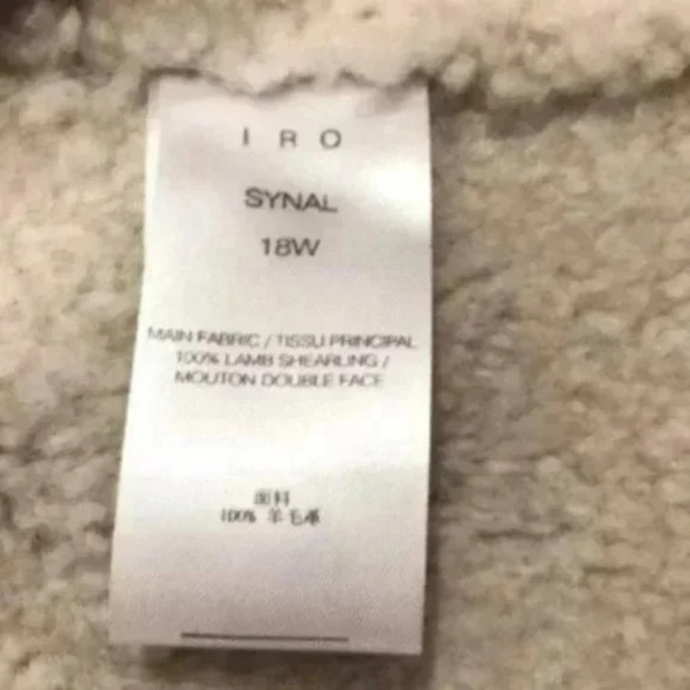 IRO Biege Synal Winter Shearling Sheepskin Moto Jacket Coat. 36 / S size - Picture 10 of 15